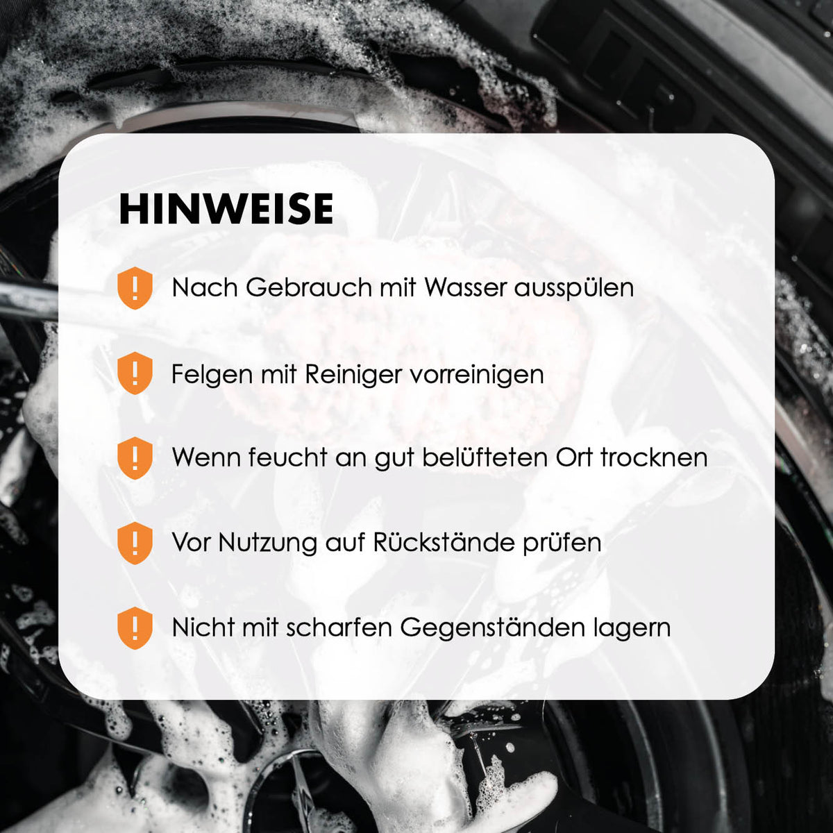 Pflegehinweise für FiberForce: ausspülen, Rückstände prüfen und die Bürsten luftig trocknen
