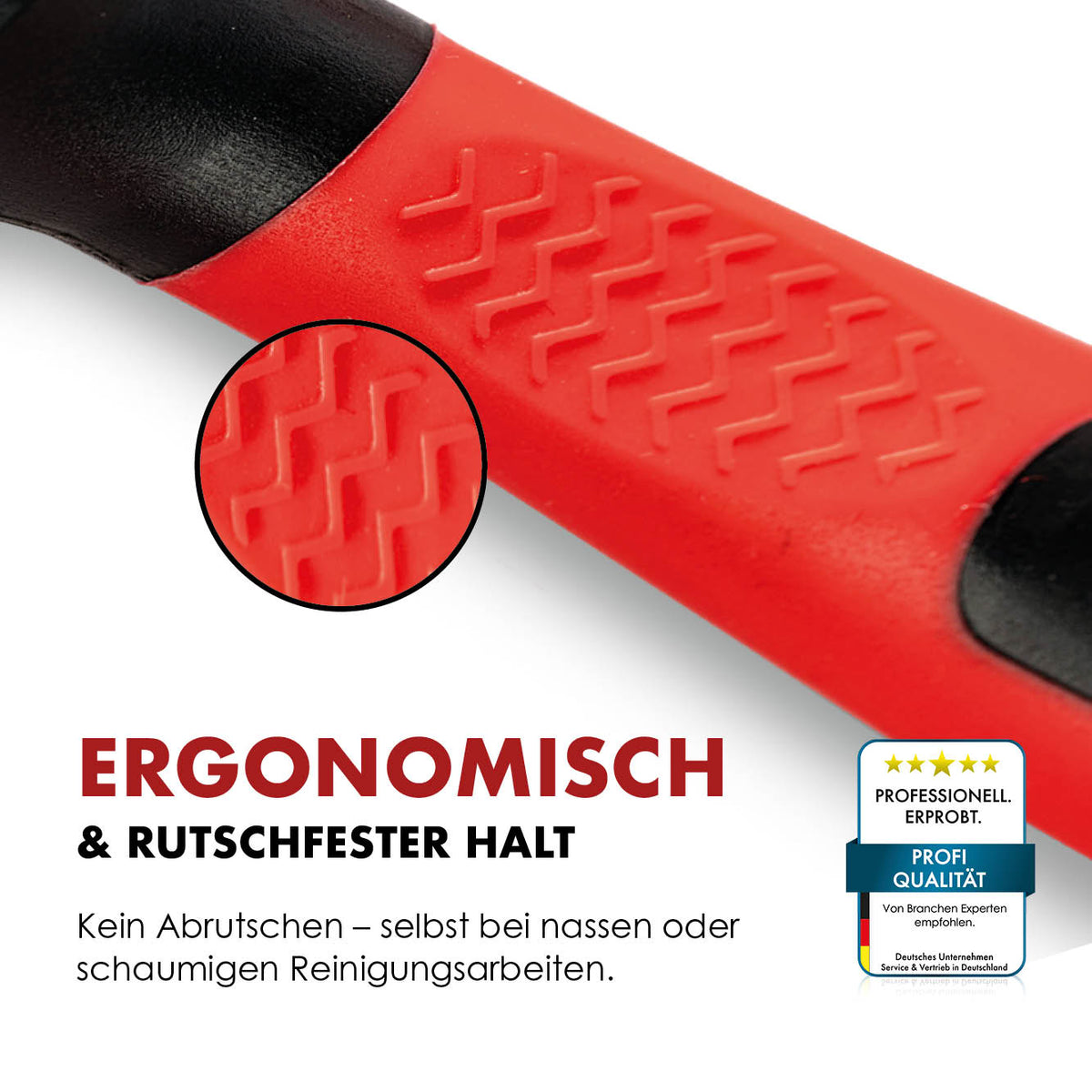 Gummierter Griff eines Detailing-Pinsels im Detail